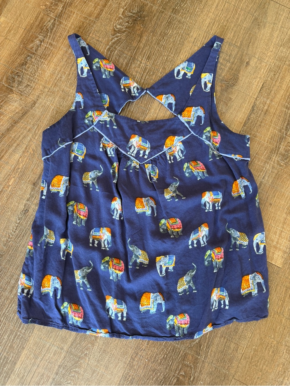 Maeve Navy Elephant Print Tank Top